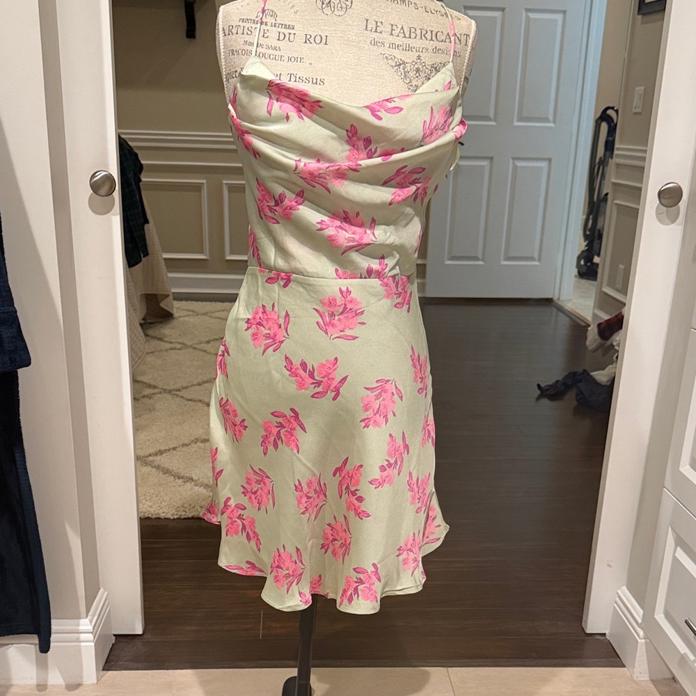 Floral Print Dress with Pink Accents